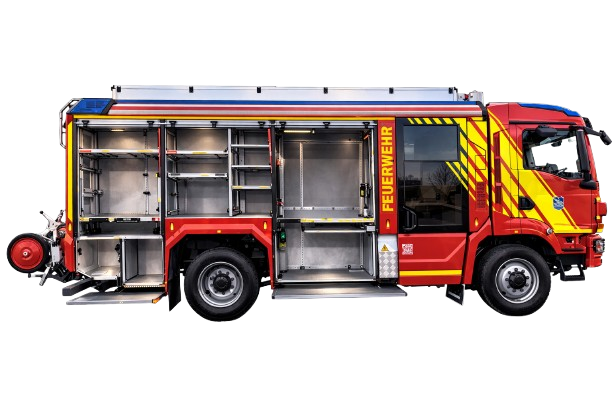 Leeres Feuerwehrfahrzeug – keine Ausrüstung gefunden